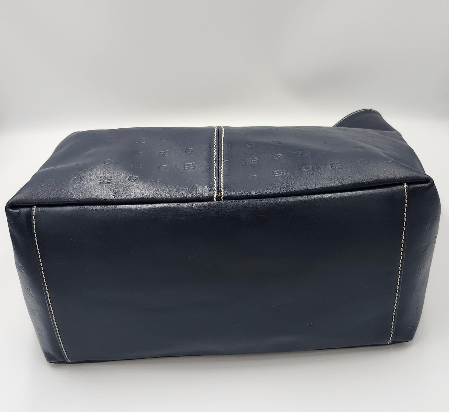 Arcadia Italian Patent Leather Shoulder Bag in Navy Blue