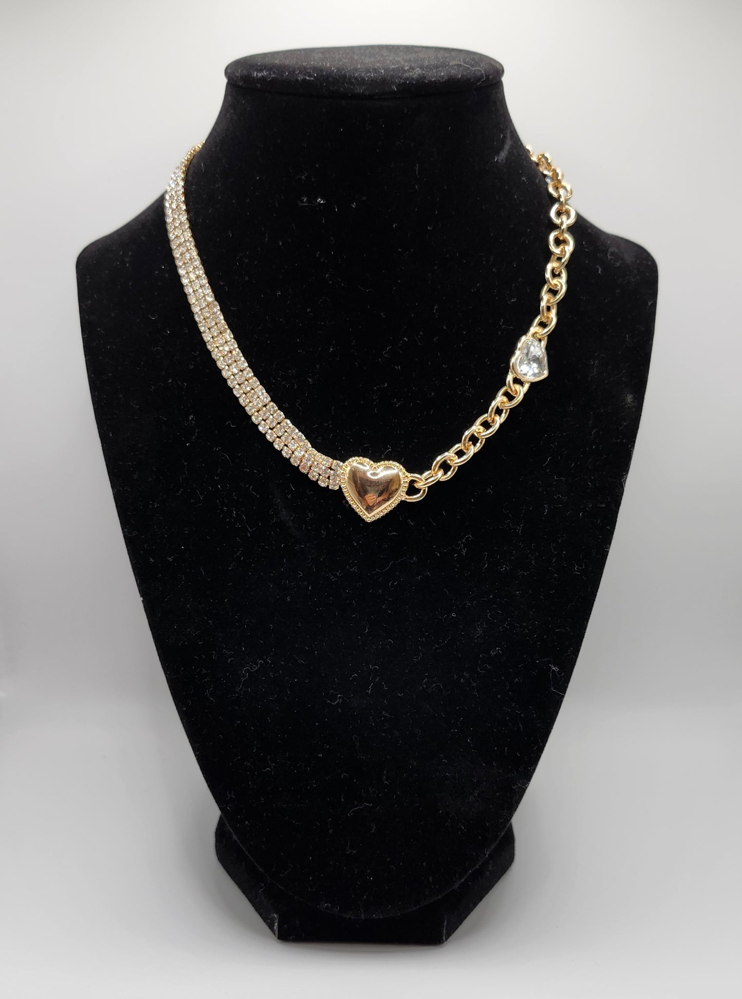 Jewelry - Necklace 18k gold plated with rhinestones