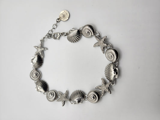 Jewelry - Bracelet Rhodium plated with seashells