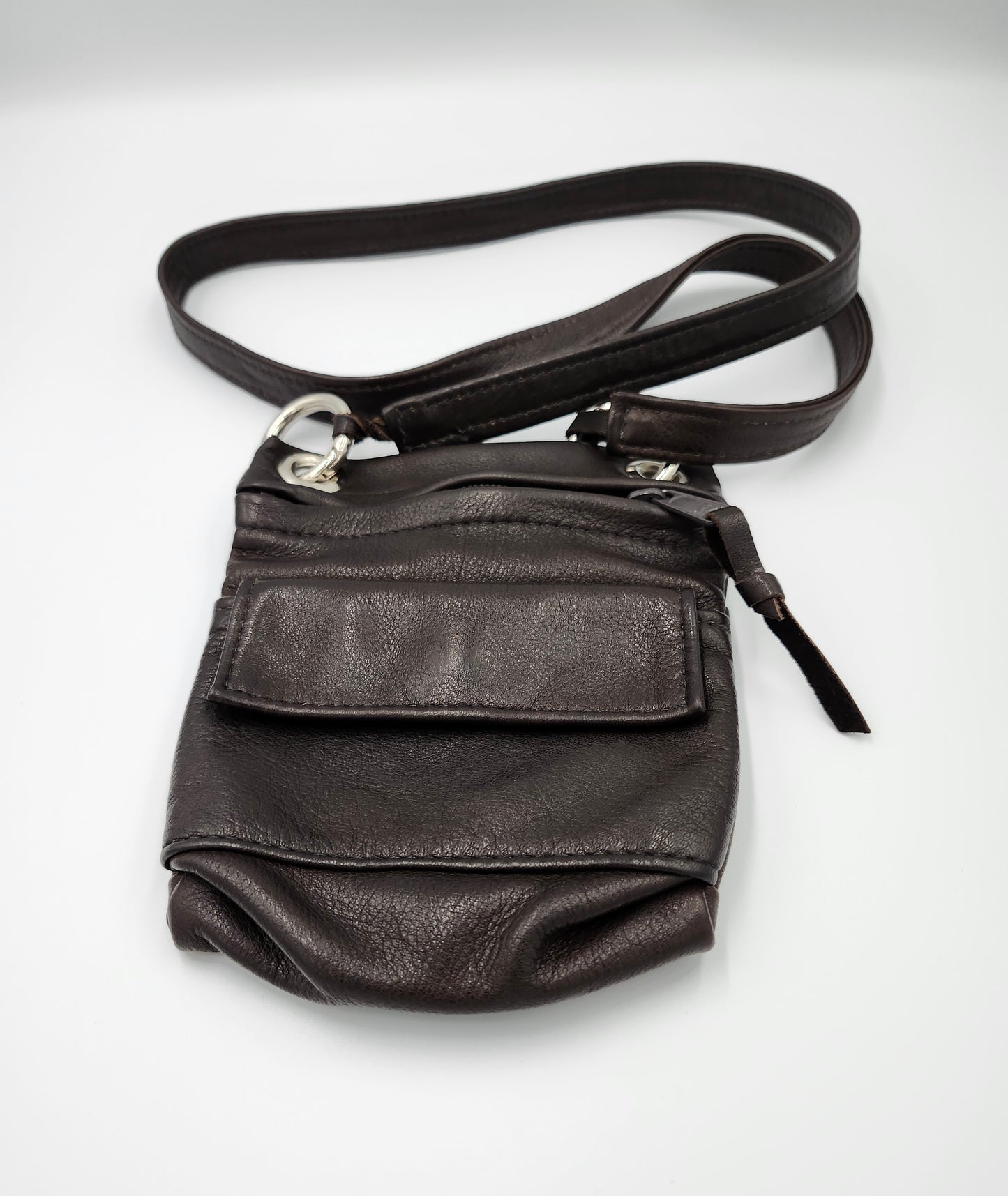 Fossil Leather Dark Brown Grain Leather Bag