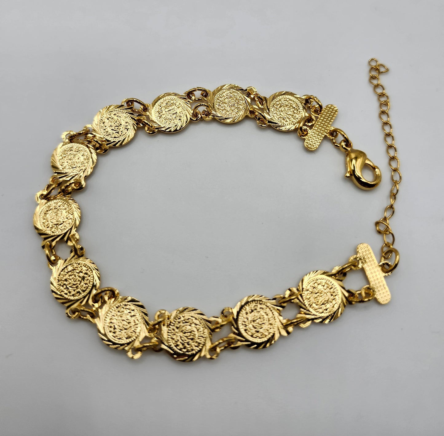 Jewelry - Bracelet 18k gold plated mini coins 19 cm