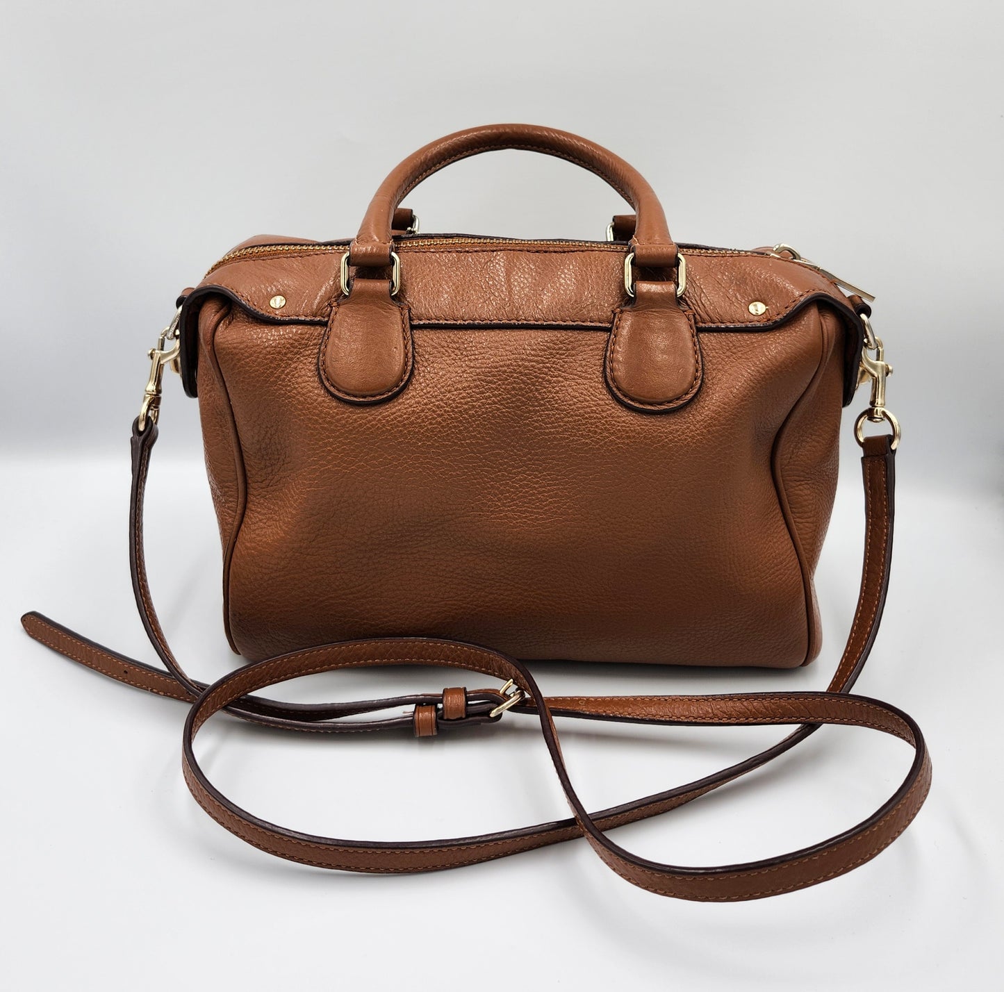 Coach Vintage Brown Pebbled Leather Bennett Mini Satchel Bag