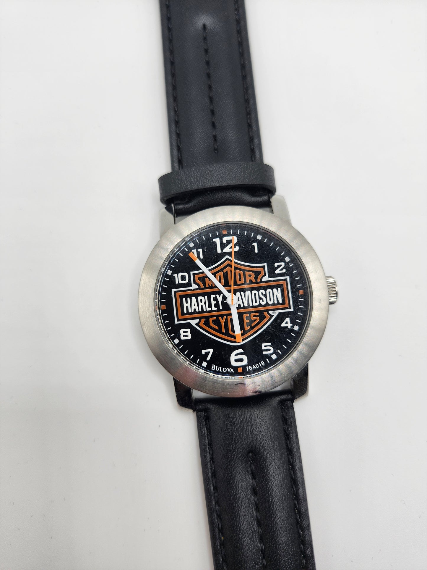 Men-Harley Davidson Water Resistant Bulova Men's Wristwatch - Leather band