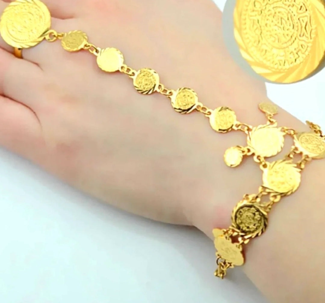 Jewelry - Middle Eastern Coin Bracelet 18k gold plated